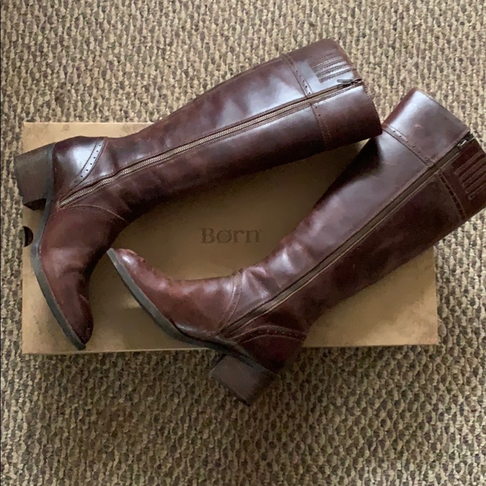 BORN Leather Boots Brown